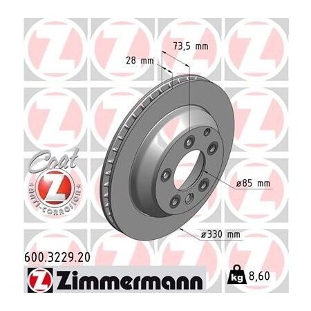 Zimmermann Brake Disc - Standard/Coated, 600322920 600322920